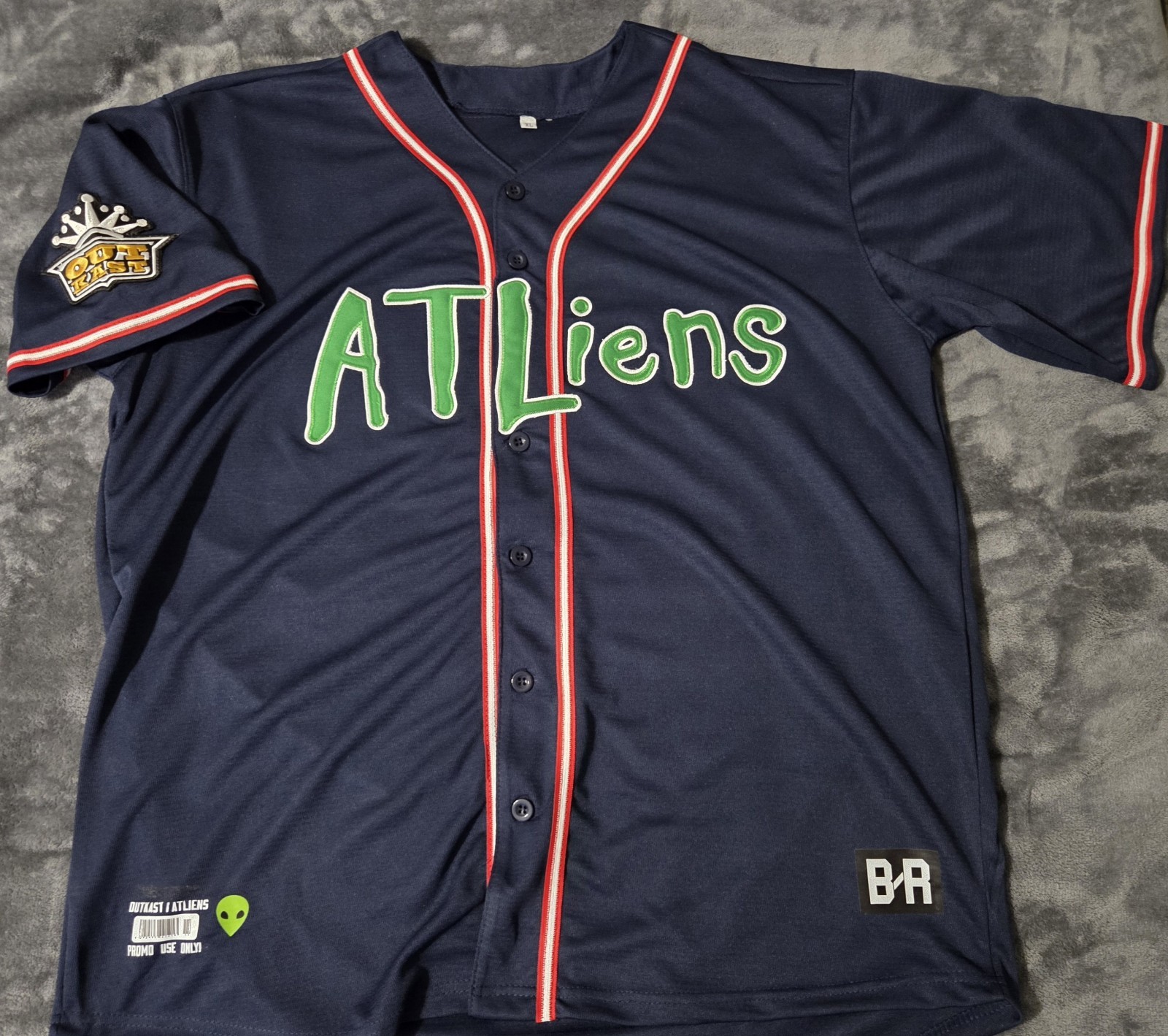 Navy Blue Mens XL Outkast Atlanta Braves Stitched Jersey Andre 3K ATLiens