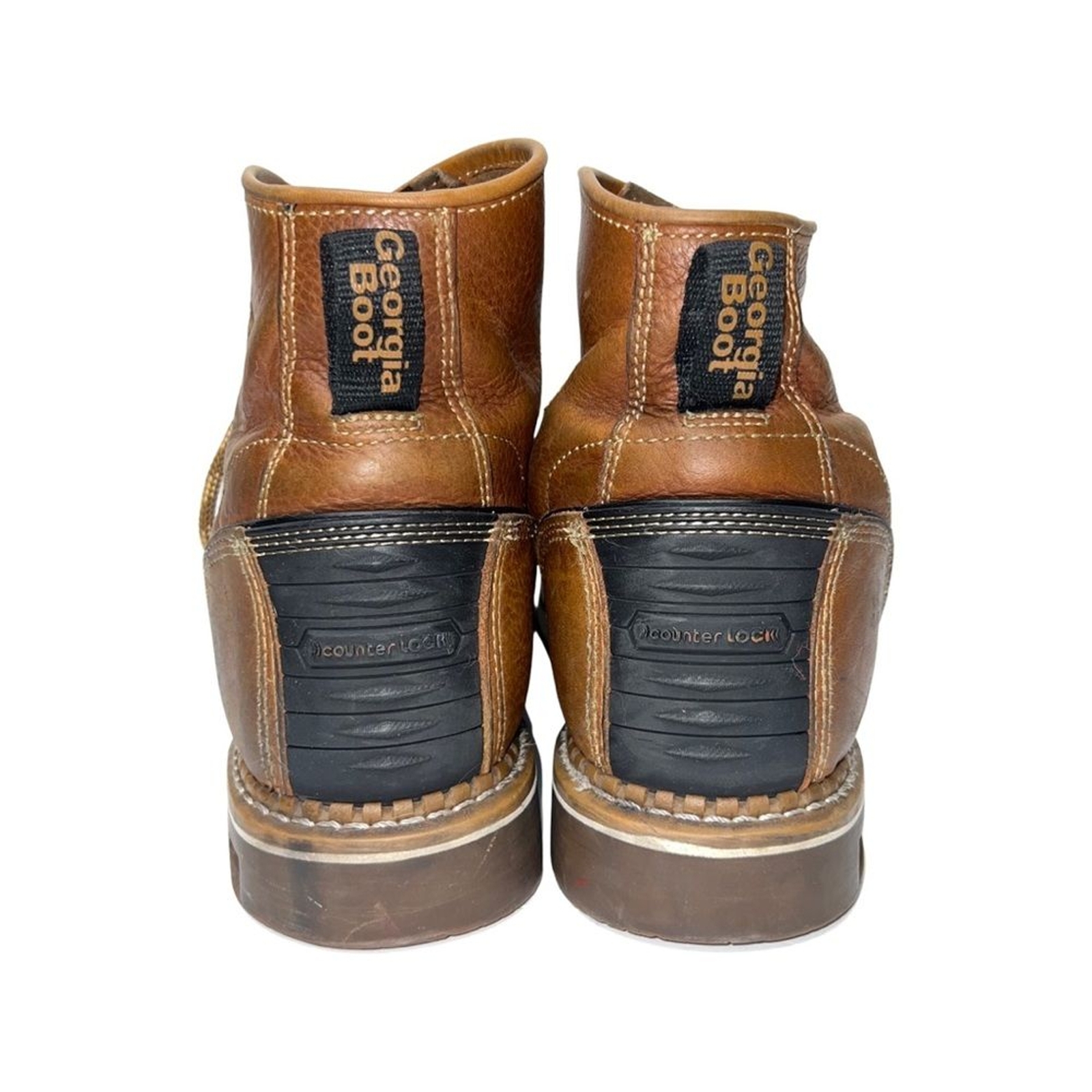 Georgia Boot Brown Custom Tuff-Toe Mock Wedge Work Boots 11.5W