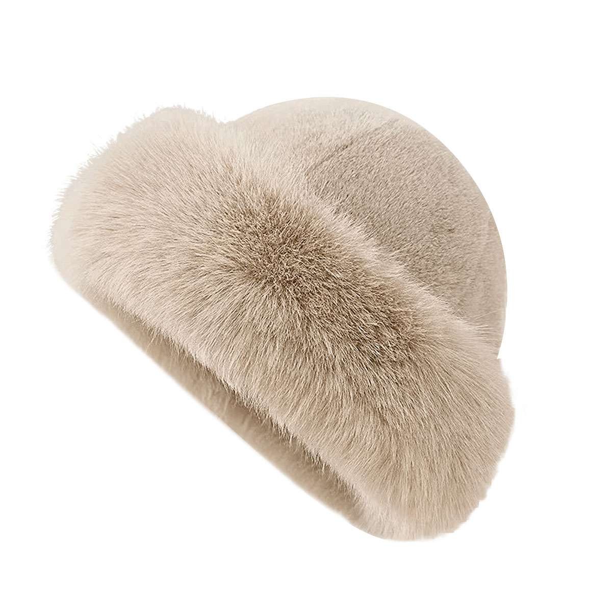 Women Winter Warm Furry Hat Russian Cossack Hat Fluffy Ski Snow Outdoor Cap new