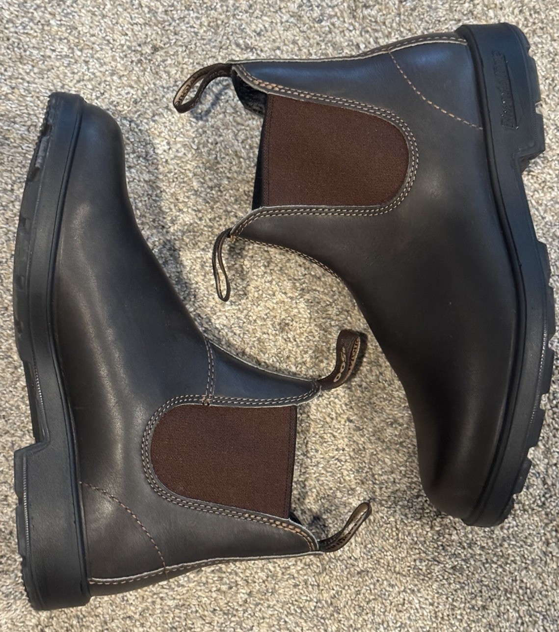 Blundstone Brown Leather Chelsea Ankle Boots Slip-On Round Toe Rubber US 9.5 D