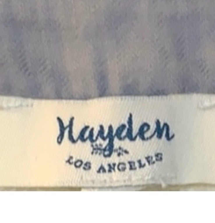 Hayden Women’s Gray Solid Lace Yoke Button Front Blouse Top 3/4 Sleeve