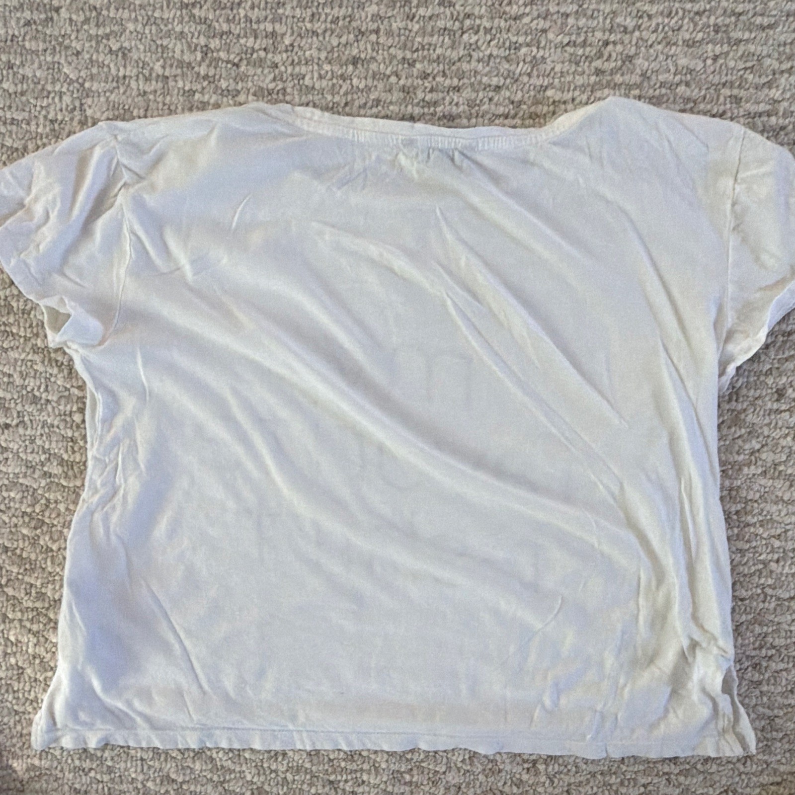Banana Republic Women’s White Graphic Print Round Neck Crop Tee Petite S