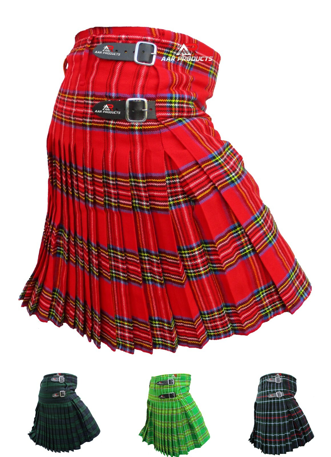 Mens Kilt Scottish Tartan Kilts Highland Casual Wear 4 Acrylic Tartans AAR