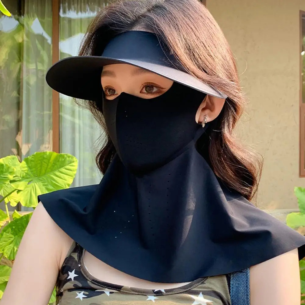Sun Visor Face Mask Set Ice Silk Breathable Full Coverage Sun Protection Kit