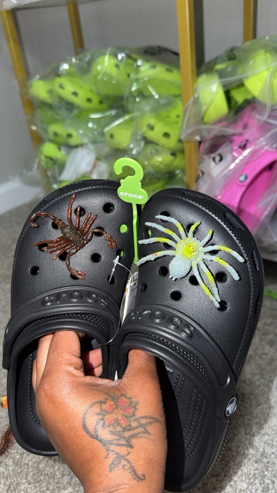 Black Crocs M4/W6 In Size