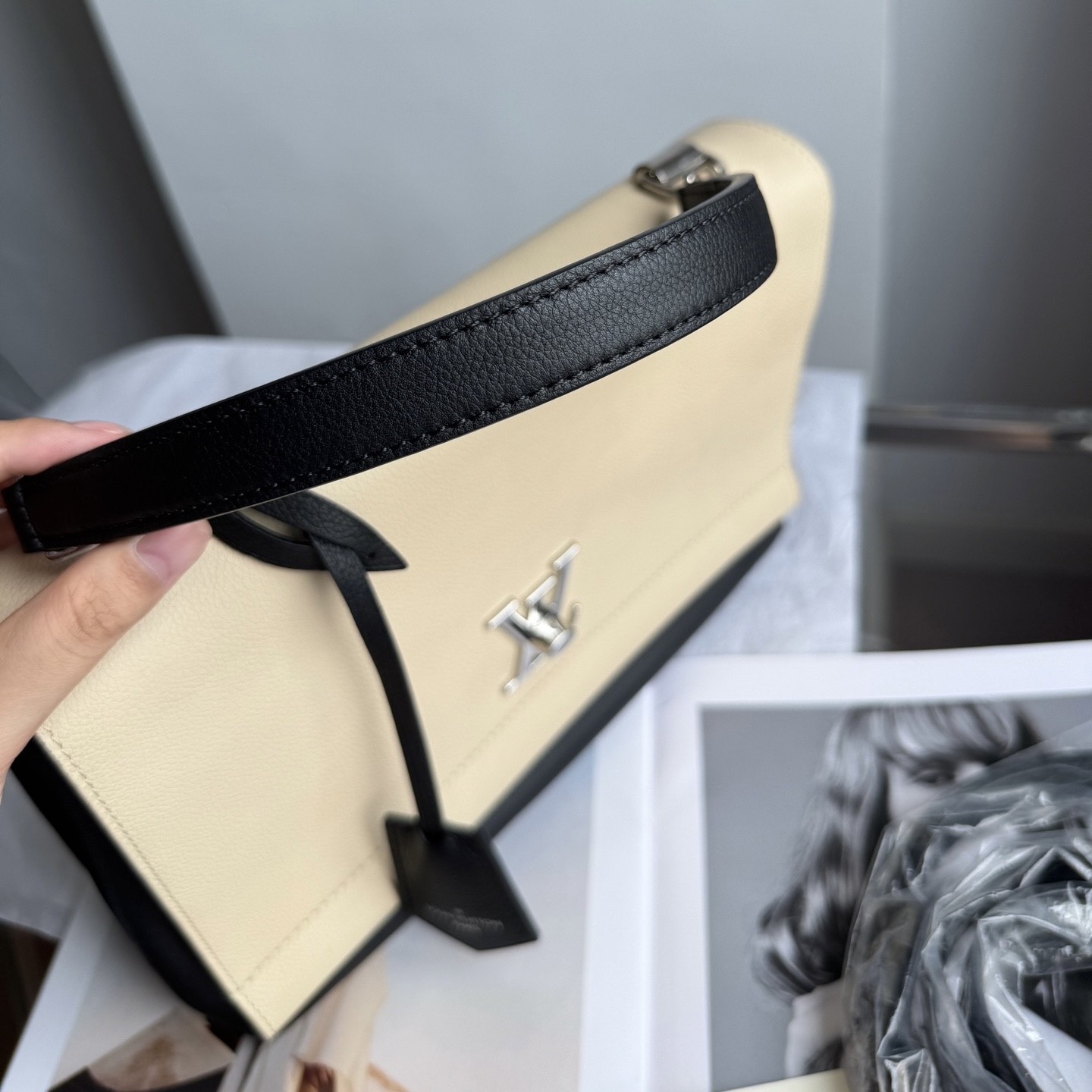 Louis Vuitton Pre-Owned Authentic Satchel Colorblock Silver