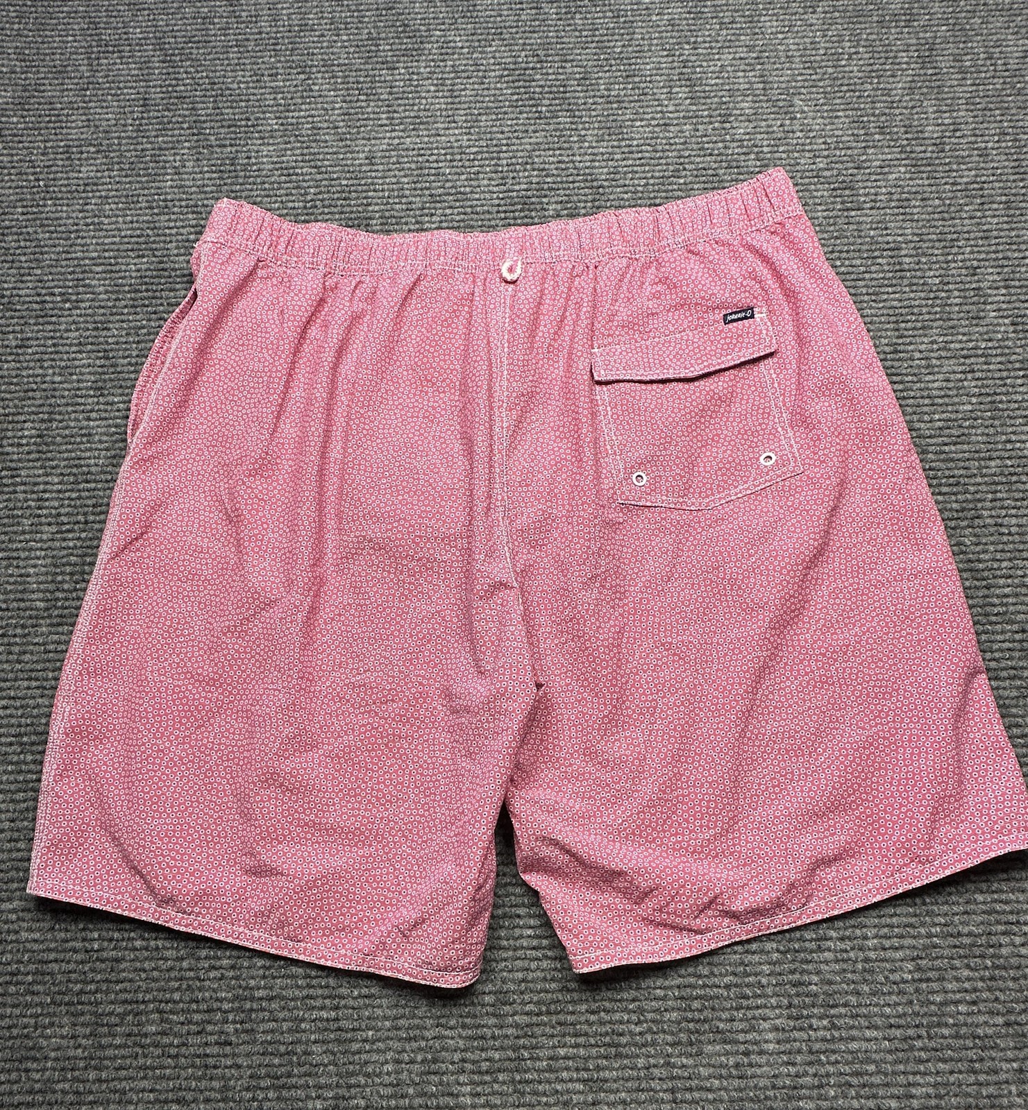 johnnie-O Swim Trunks Mens 2XL Pink Mesh Lined Drawstring Elastic 8in Inseam