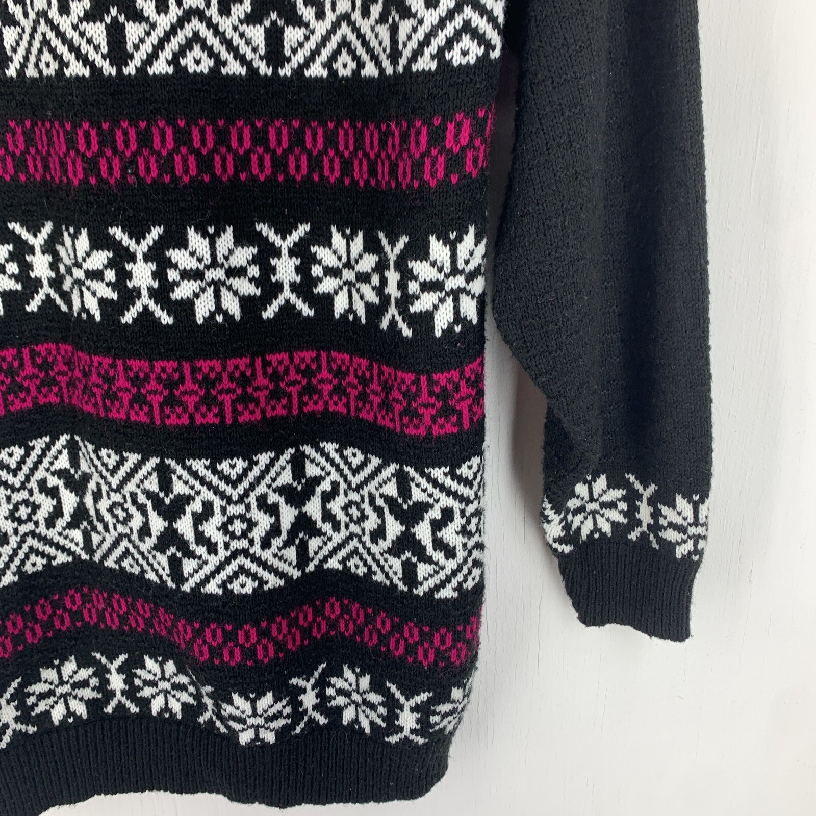 Vtg World Trade Knits Sweater Pullover Mock Neck USA Fair Isle Tunic