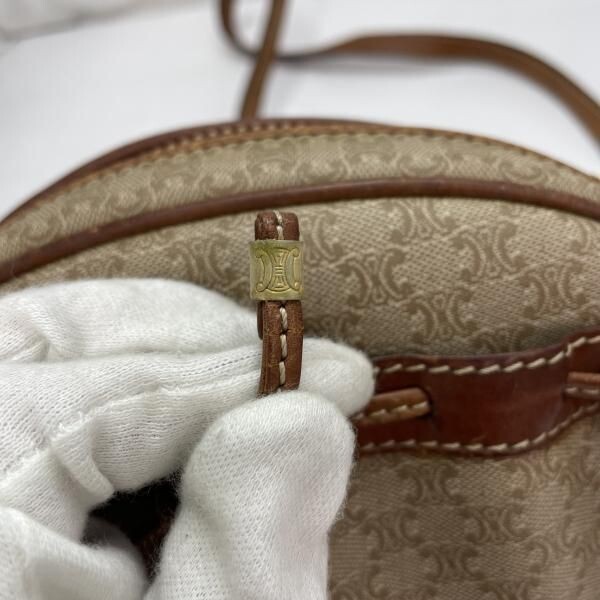 CELINE Shoulder bag Macadam Beige Vintage Authentic From Japan