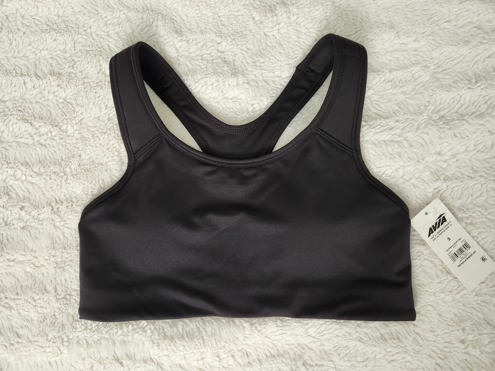 Avia Racerback Sports Bra Womens Size S Small Black Padded Athletic Gym NWT