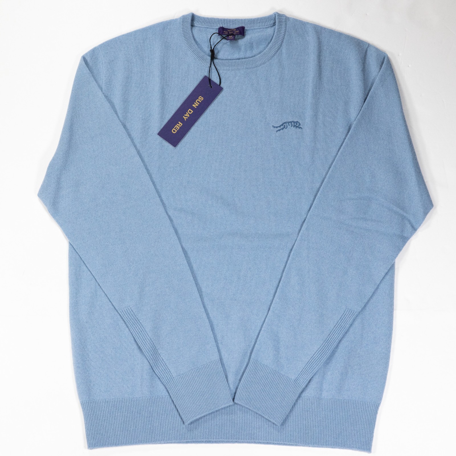 Sun Day Red 3D Tour Icon Cashmere Crew Sweater M Coast Blue NWT