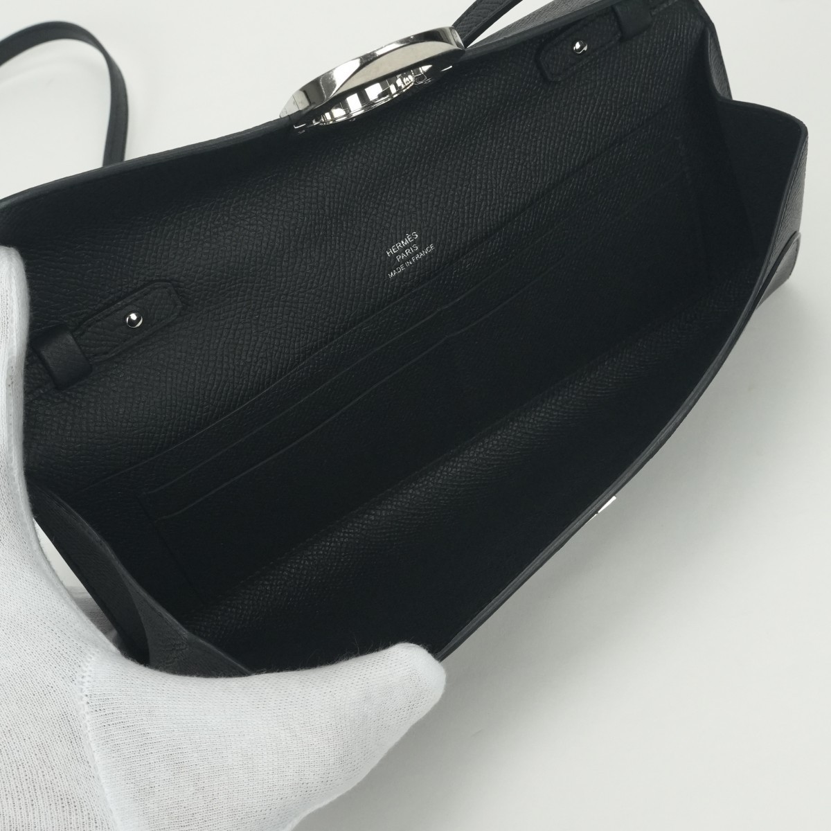 HERMES Chaine d’Ancre To Go Long Wallet Noir Black Epsom Leather Silver HW