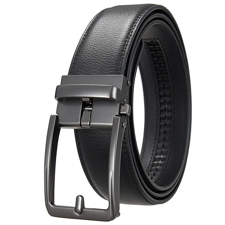 Fashion Men Genuine Cow Leather Belt Automatic Rachet Belt for Business Man