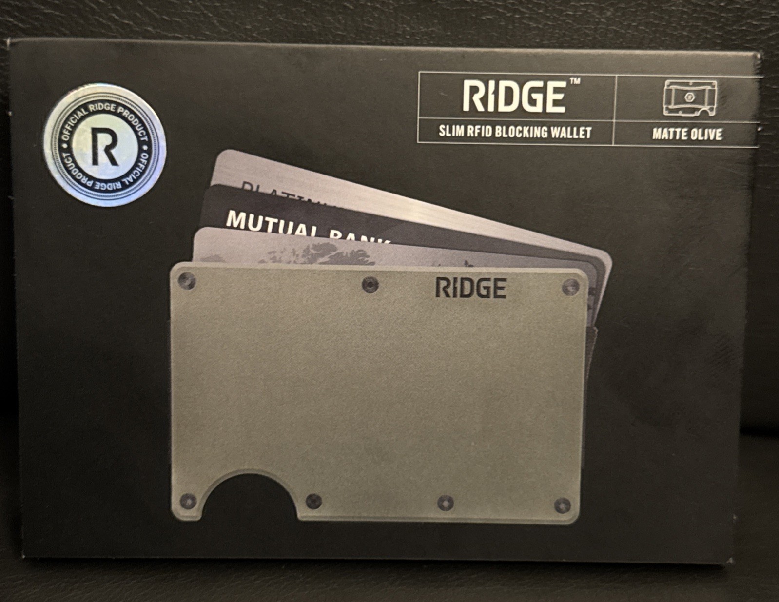 Ridge 2.0 Slim RFID Blocking Aluminum Wallet W/Cash Strap For Bills- Matte Olive