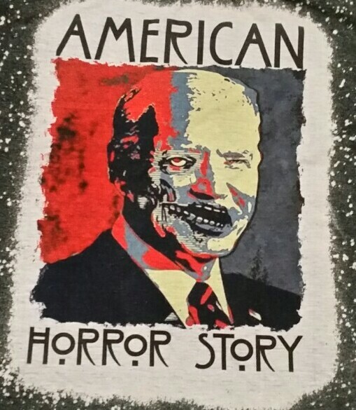 American Horror StoryShirt Adult M BlackSpatter Biden CrewPullover Short Sl