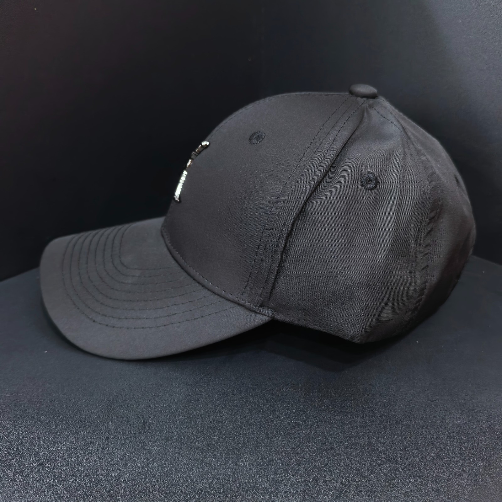 Jordan Black Adjustable Baseball Cap Metallic Black Logo