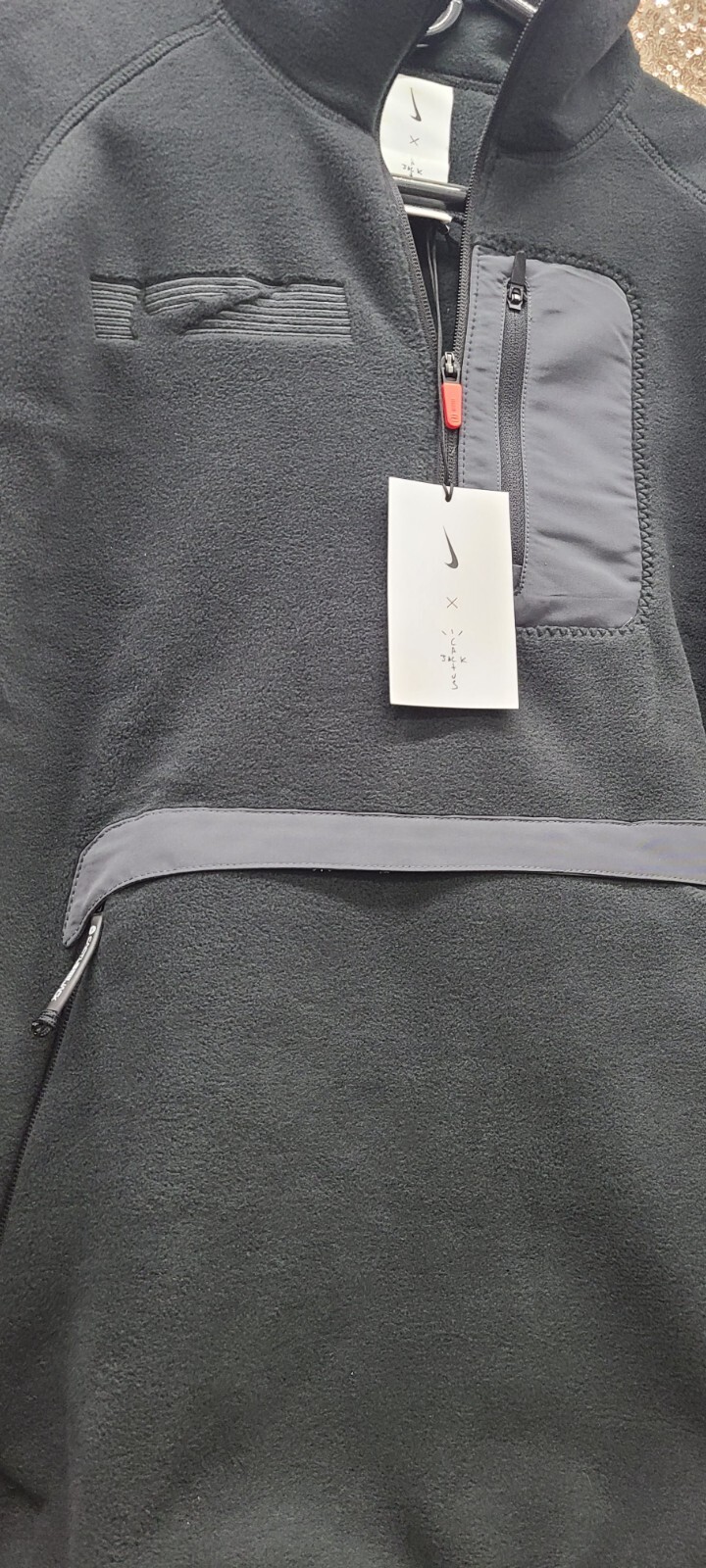 Travis Scott CACT.US CORP x Nike 1/4 Zip Fleece Jacket “Phantom” Size Medium