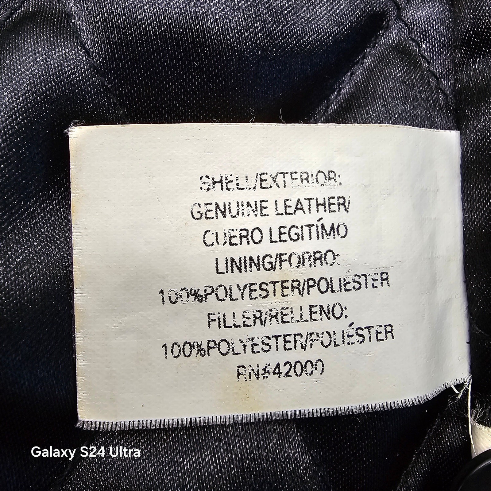 Kathy Ireland Black Leather Jacket Insulated Quilted & Plush Zip Coat Womens L