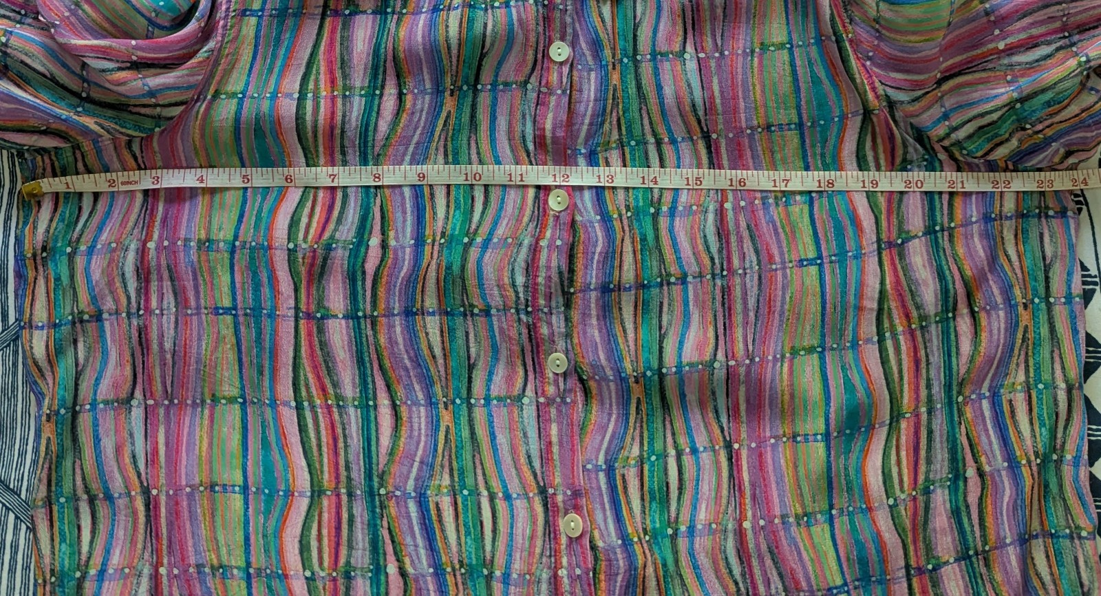 AP NY Women’s Colorful Blouse Convertible Sleeves Size XL