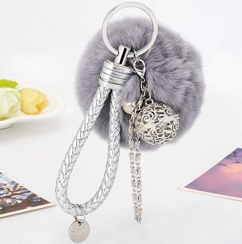 Hanging Ornament Pom Pom Keychain Plush Ball Key Chain Fluffy Accessories Car