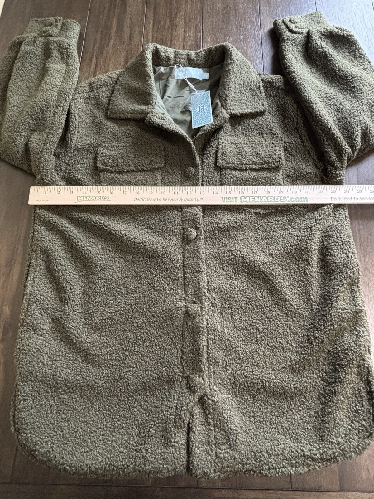 Southern Shirt Warm and Fuzzy Shirt Jacket Cedar Size Large Fully Lined NWT $98