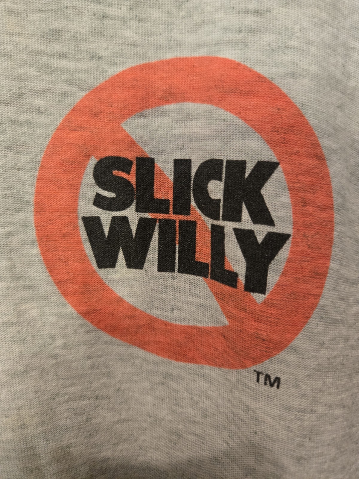 VTG 90s Bill Clinton Slick Willy World Upside Down Inside Out SS T Shirt Adult