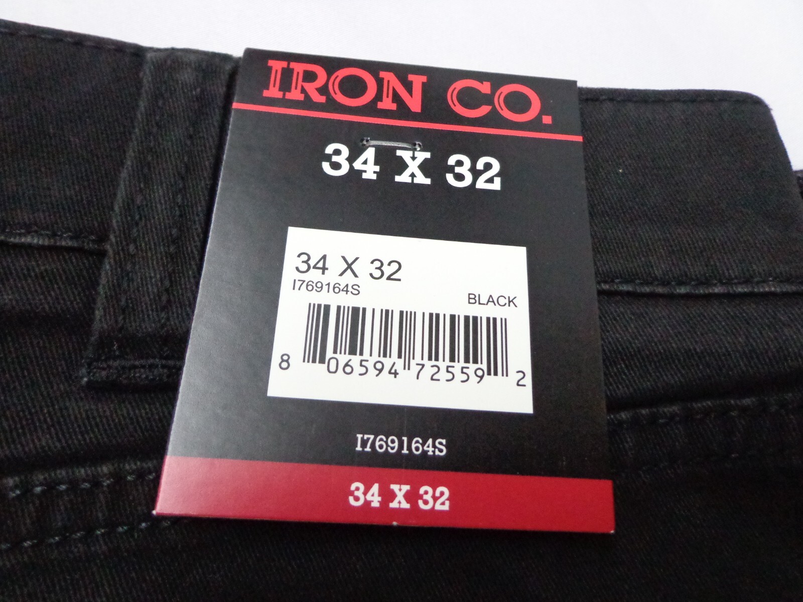 Iron Co. Men’s Classic Stretch Comfort Patriot Pants Black 34 x 32
