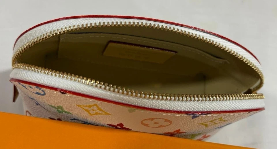 LOUIS VUITTON Multicolor Pochette Cosmetic PM Pouch White