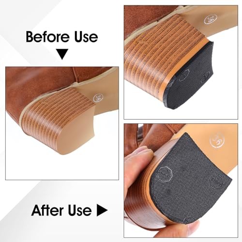 2 Pairs Shoe Repair Rubber Heels, Anti-Slip shoe heel repair kit Cuttable Boot