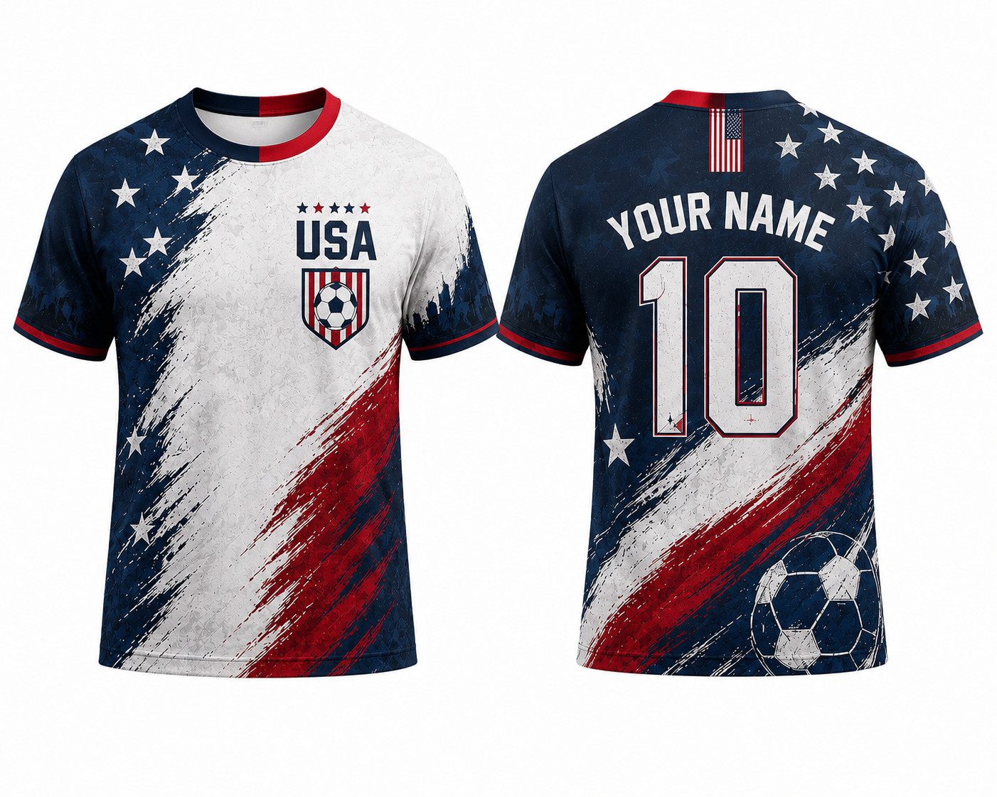 Personalized USA Soccer Jersey Custom Name Number Patriotic Fan Shirt 2026