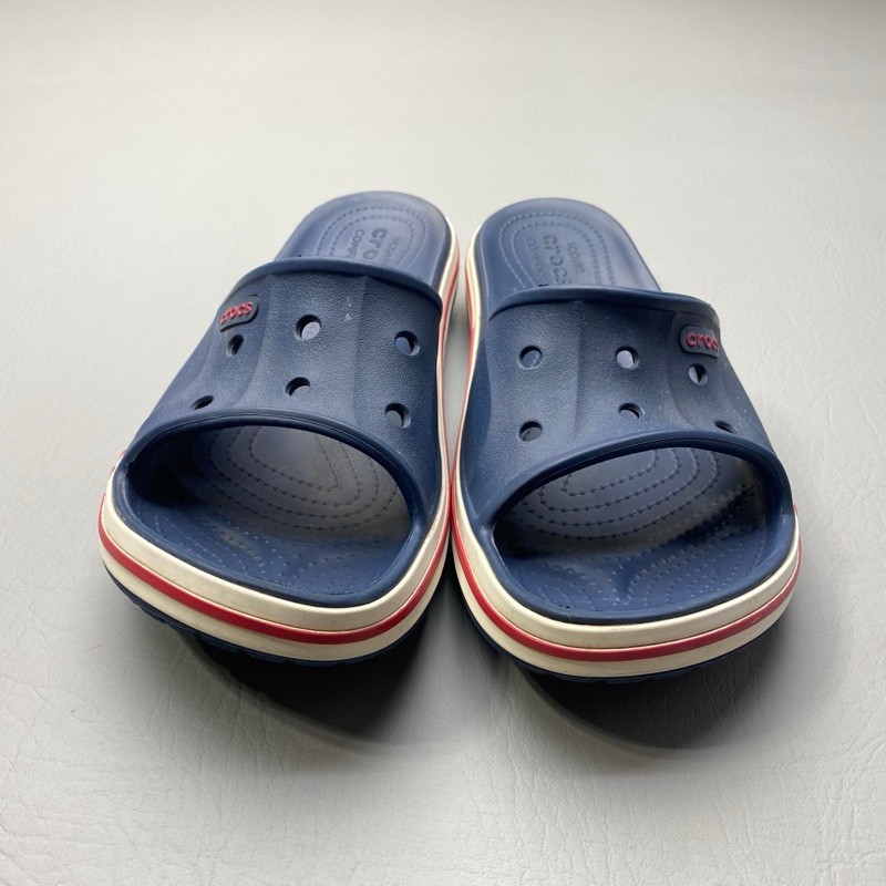 Crocs Adult Bayaband Slide Classic Women’s 12 Men’s 10 Navy Blue Red 1523