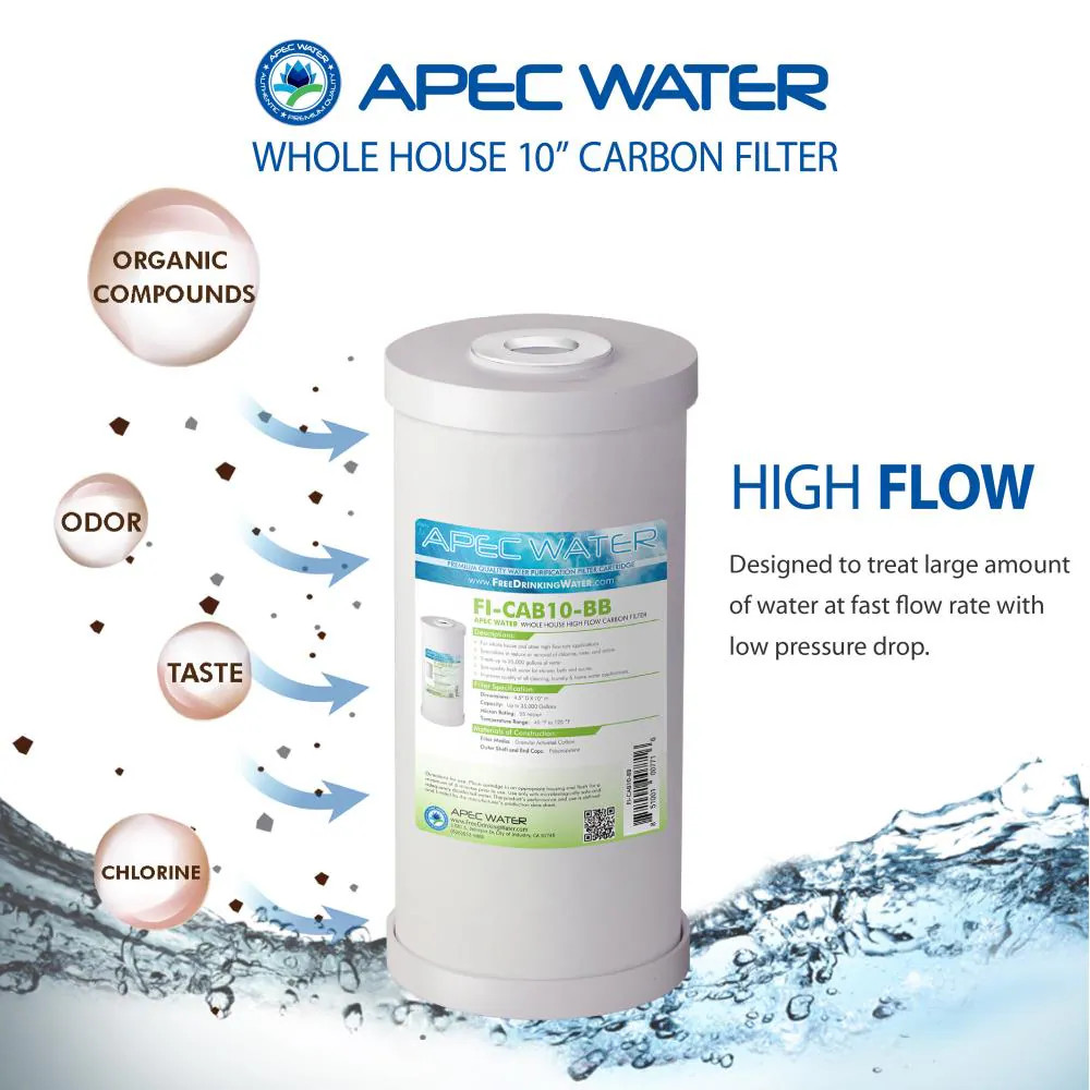 APEC Water Big Blue 10-in Carbon Whole House Water Filtration System Sing|121533