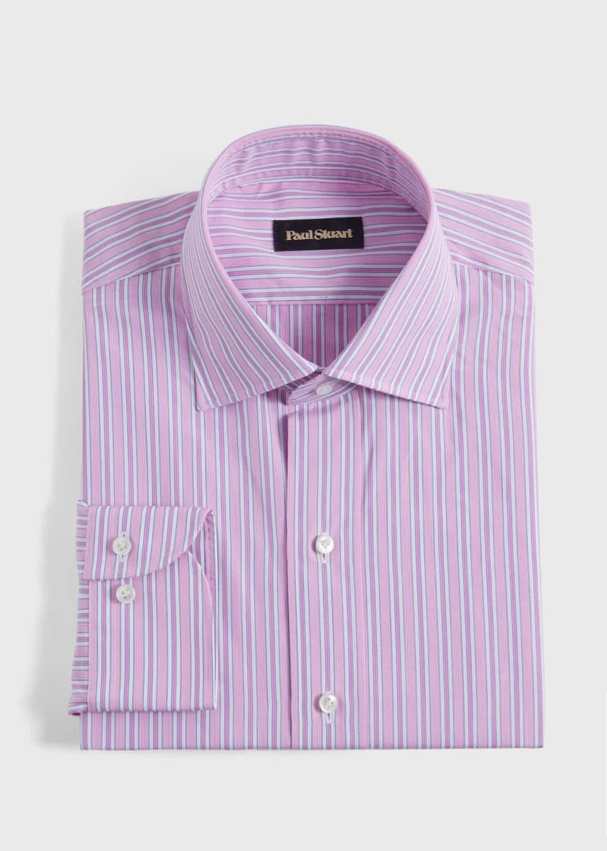 Pink Narrow Stripe Dress Shirt – Pink