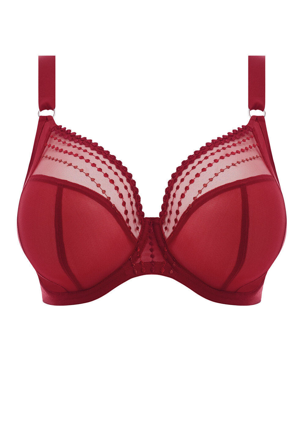Elomi Matilda Underwire Plunge Bra #8900 Sizes UK 38GG Crimson Red NWT $72