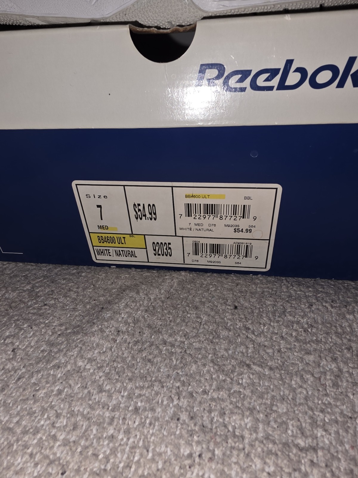 READ DESCRIPTION!Reebok BB4600 Classic White Leather Mid Top Sneaker Wide size 7