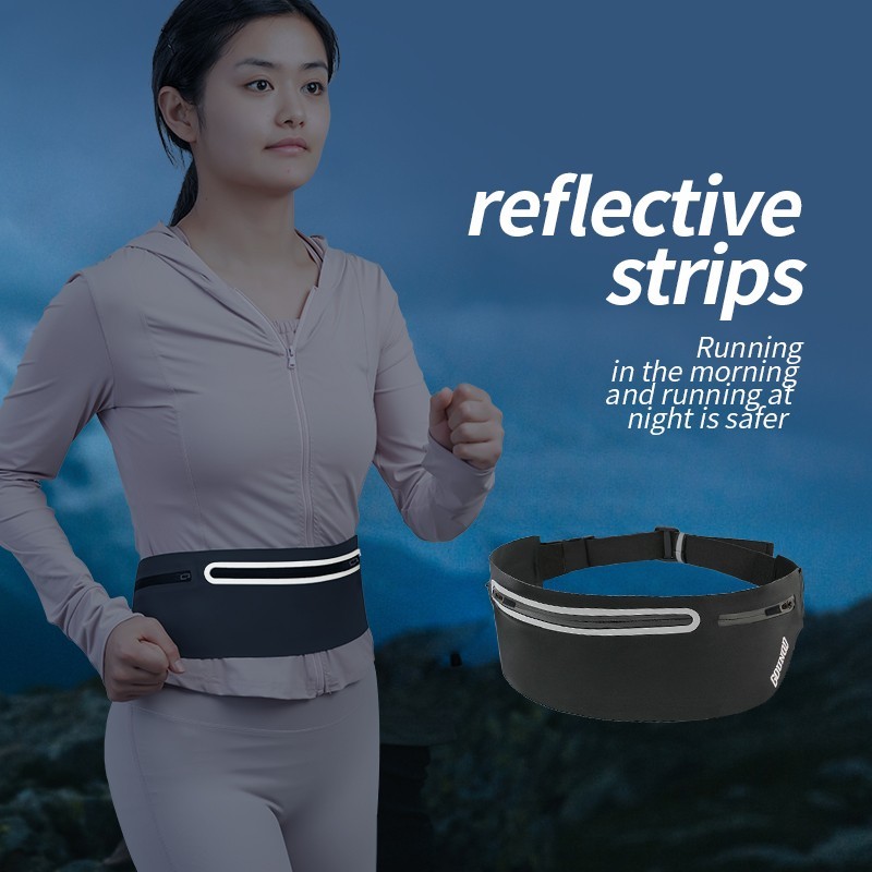 Sports Ultra Slim Fanny Pack Waist Bum Bag Belt Pouch Zip Bag Waterproof Running