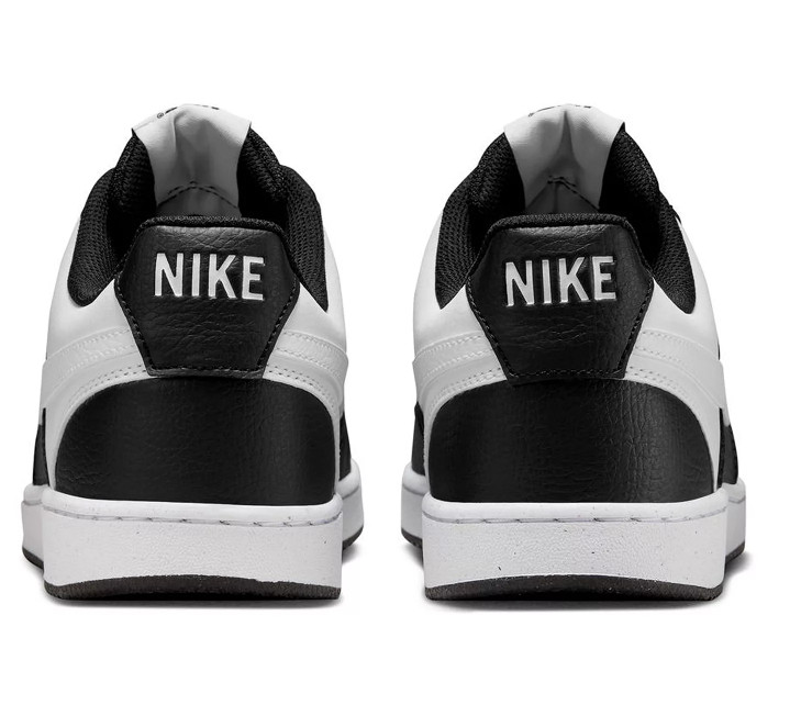 Nike Men’s Court Vision Low Black White Synthetic Leather Sneakers – Style HM986