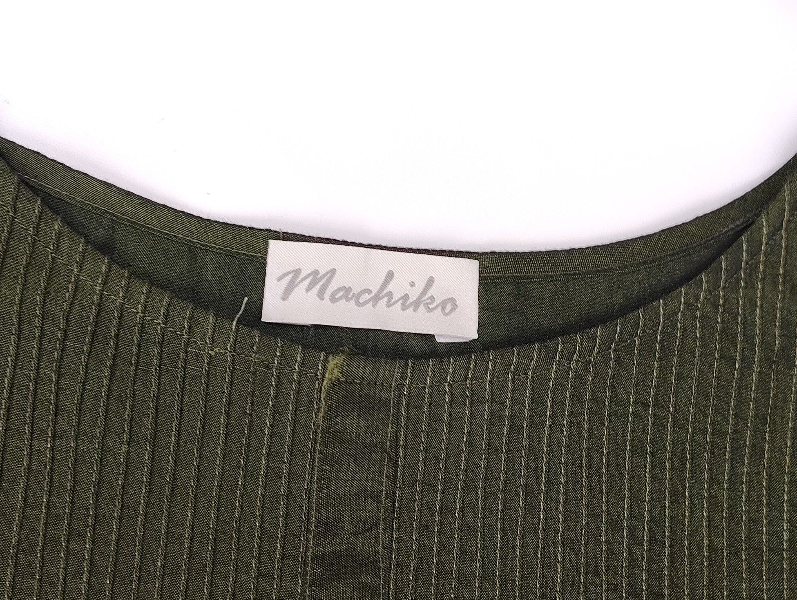 MACHIKO Top Green Silk Blend Asian Art to Wear Lagenlook One Size Kimono Blouse