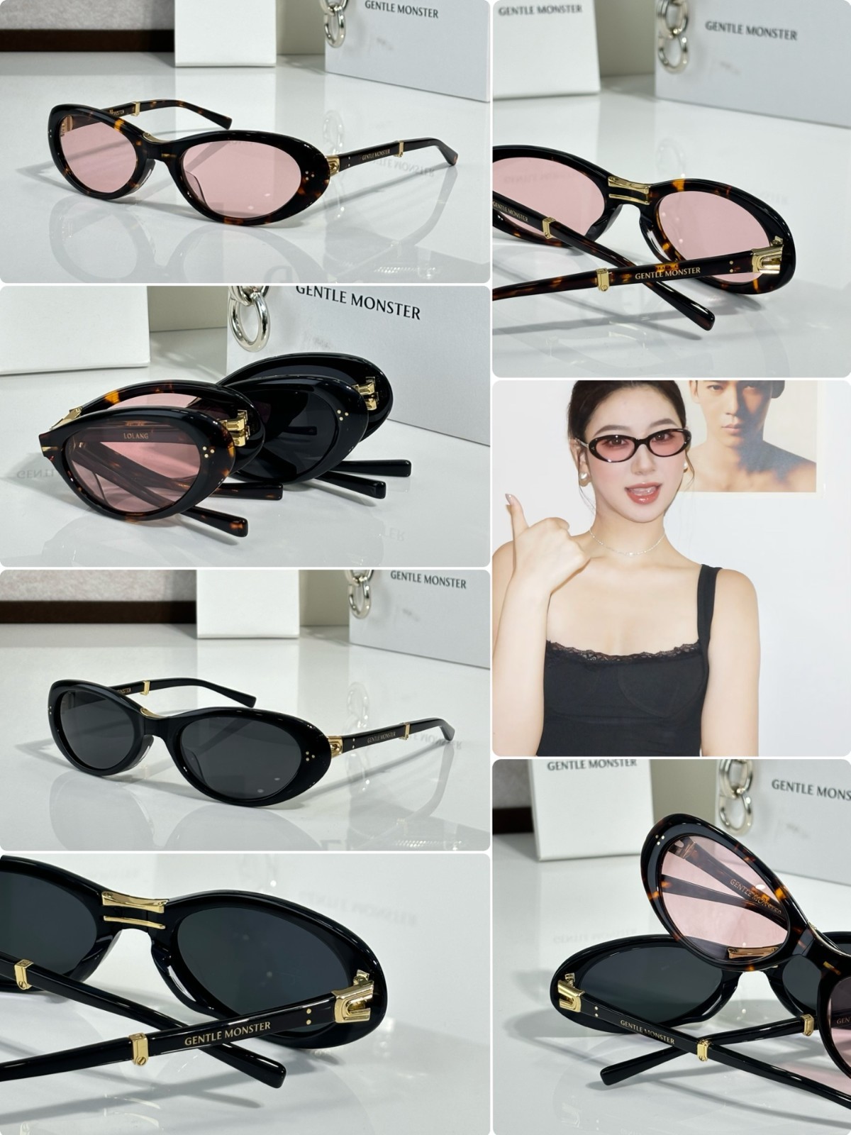 GENTLE MONSTER LOLANG White Brown 55口21-132 Sunglasses New w/ Case
