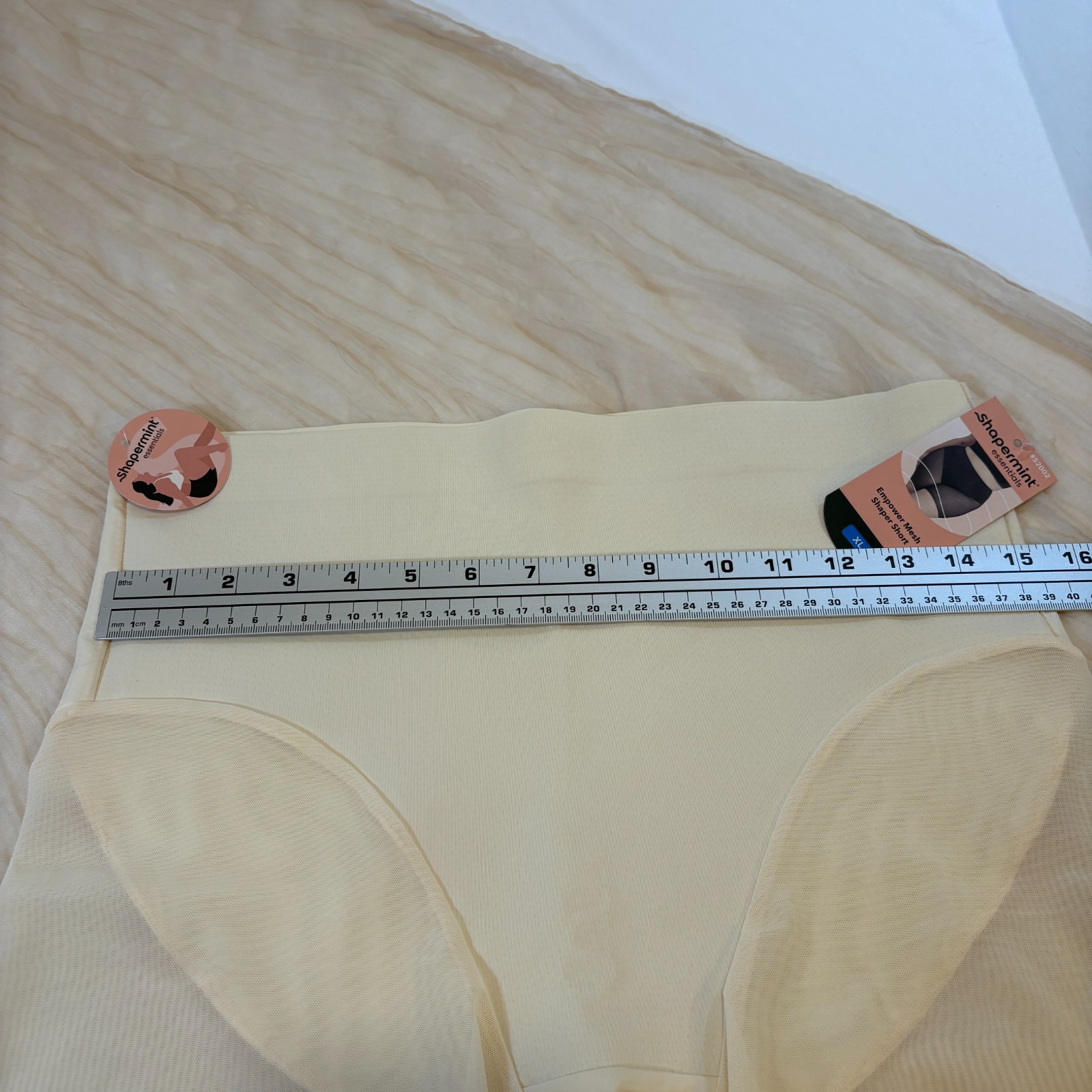 Shapermint Essentials Empower Mesh Shaper Shorts 52002 Cream XL