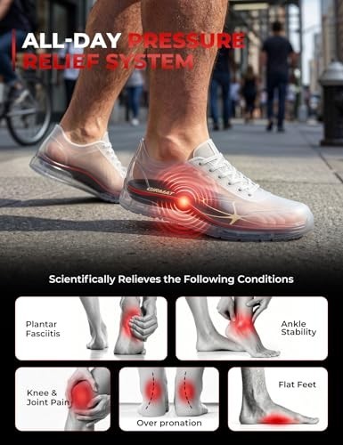 Plantar Fasciitis Insoles, 220+ Lbs High Arch Support Inserts for Men Women, Pai
