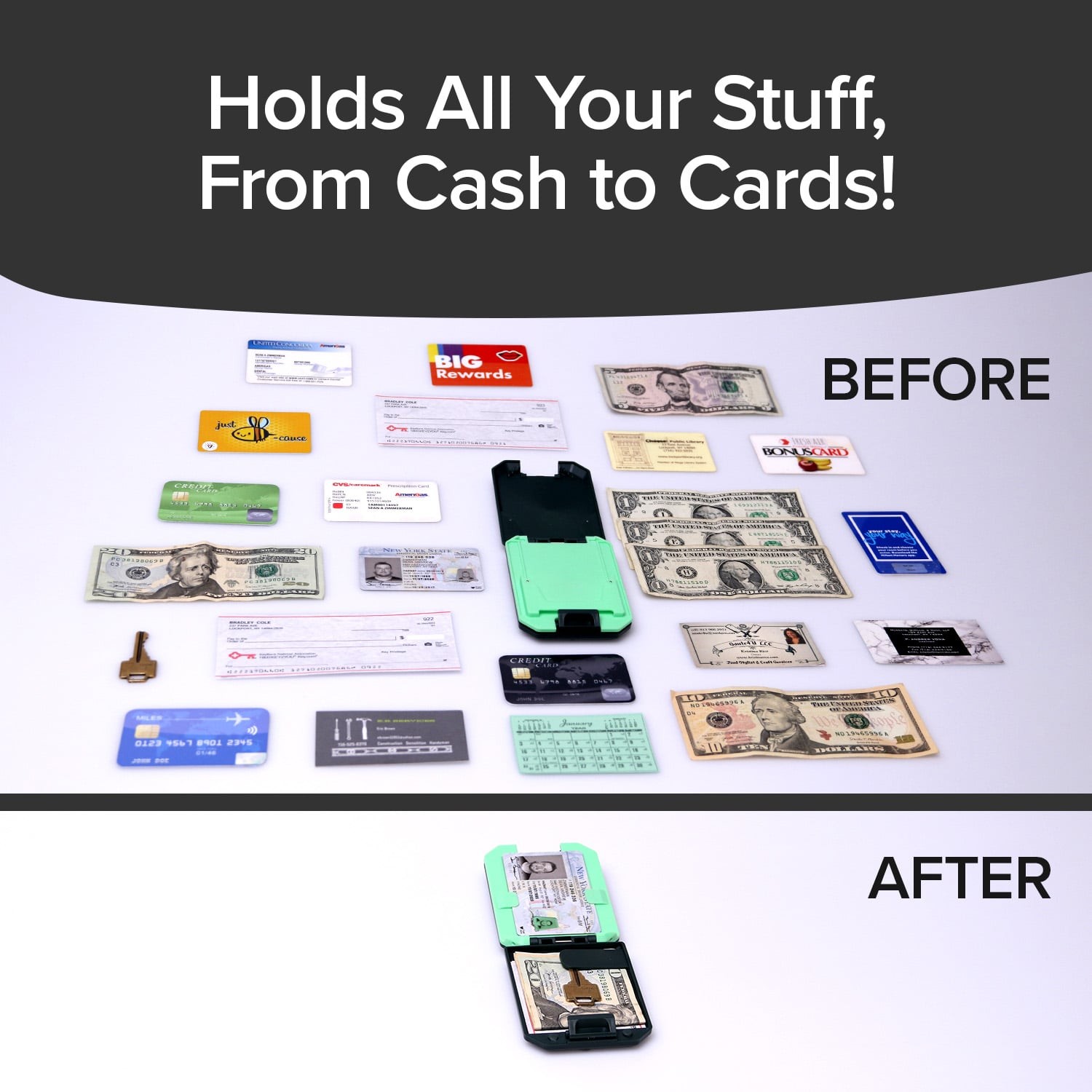Slim Mint Wallet Ultra-Thin RFID-Blocking, AS-SEEN-ON-TV, ID Theft Protection,