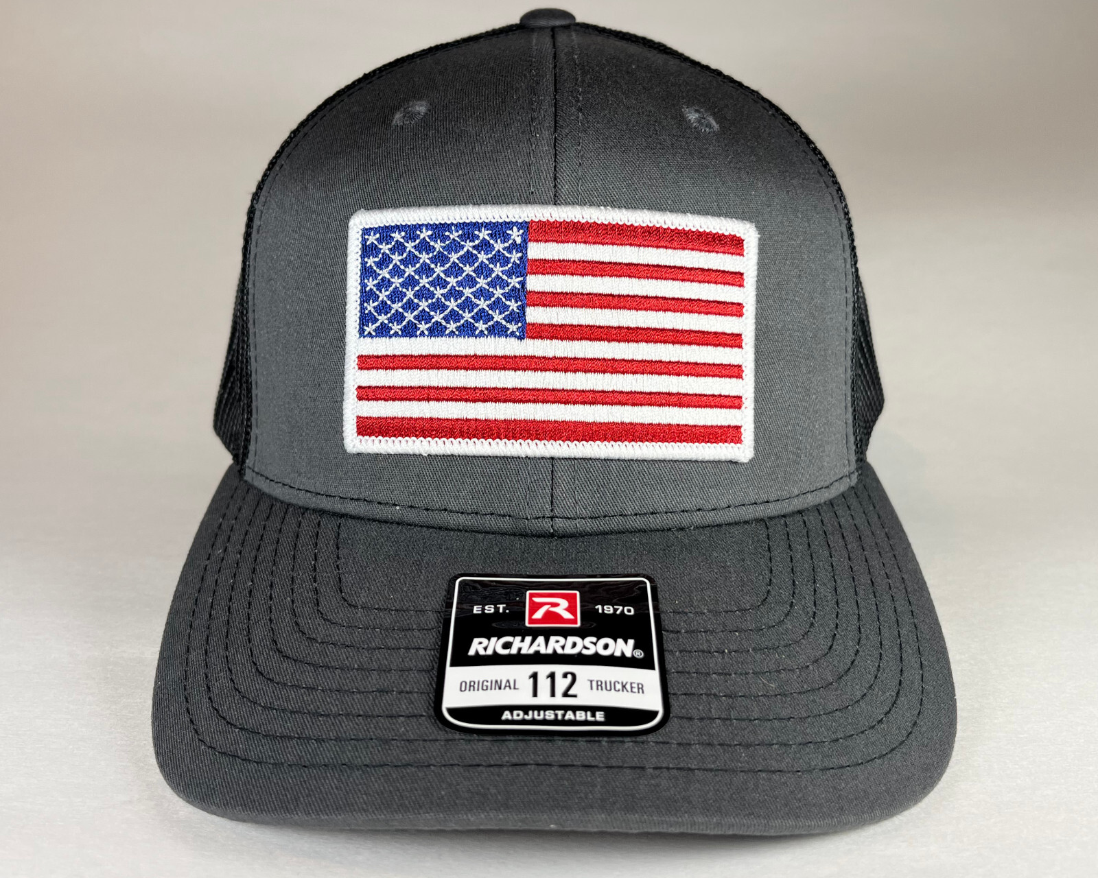Richardson 112 American Flag 6 Panel Adjustable Snapback Trucker Mesh Hat