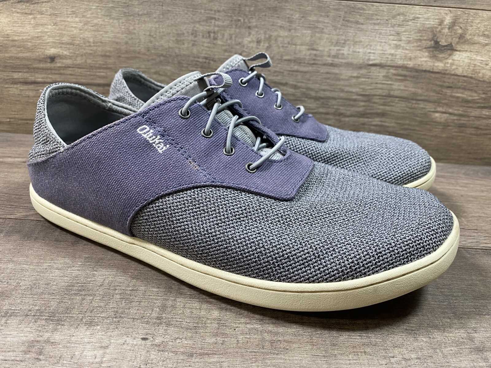 Olukai Nohea Moku Mesh Casual Comfort Sneakers Shoes Beach Gray Mens Size 9