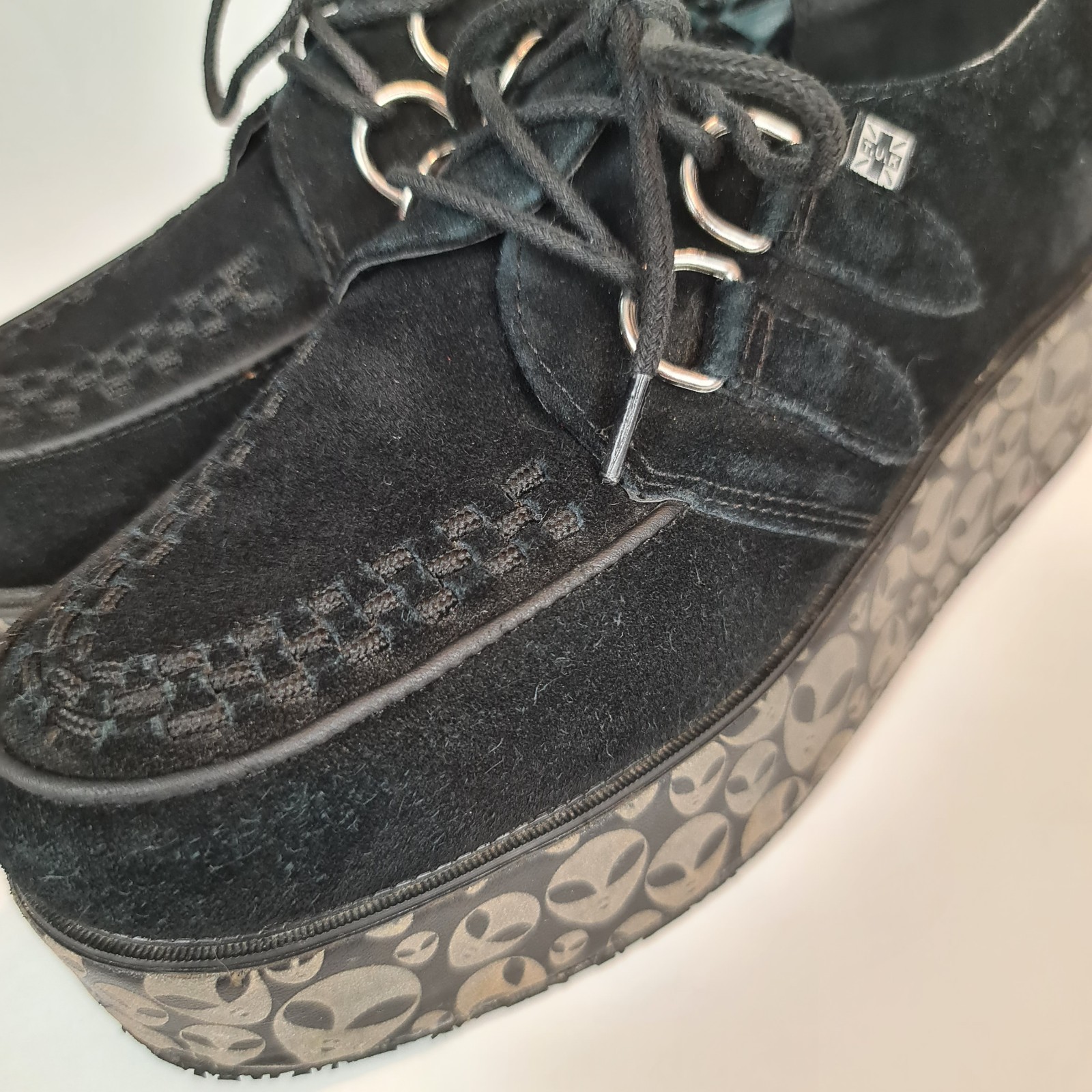 T.U.K. Alien Wrapped Platform Mondo Creepers W 8 M 6 Glow In The Dark Sole Black