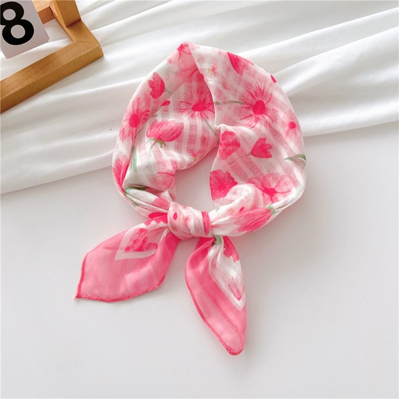 Scarf Hair Band All-Match Silk Scarf 55 Cotton Autumn Women’s Korean-Style