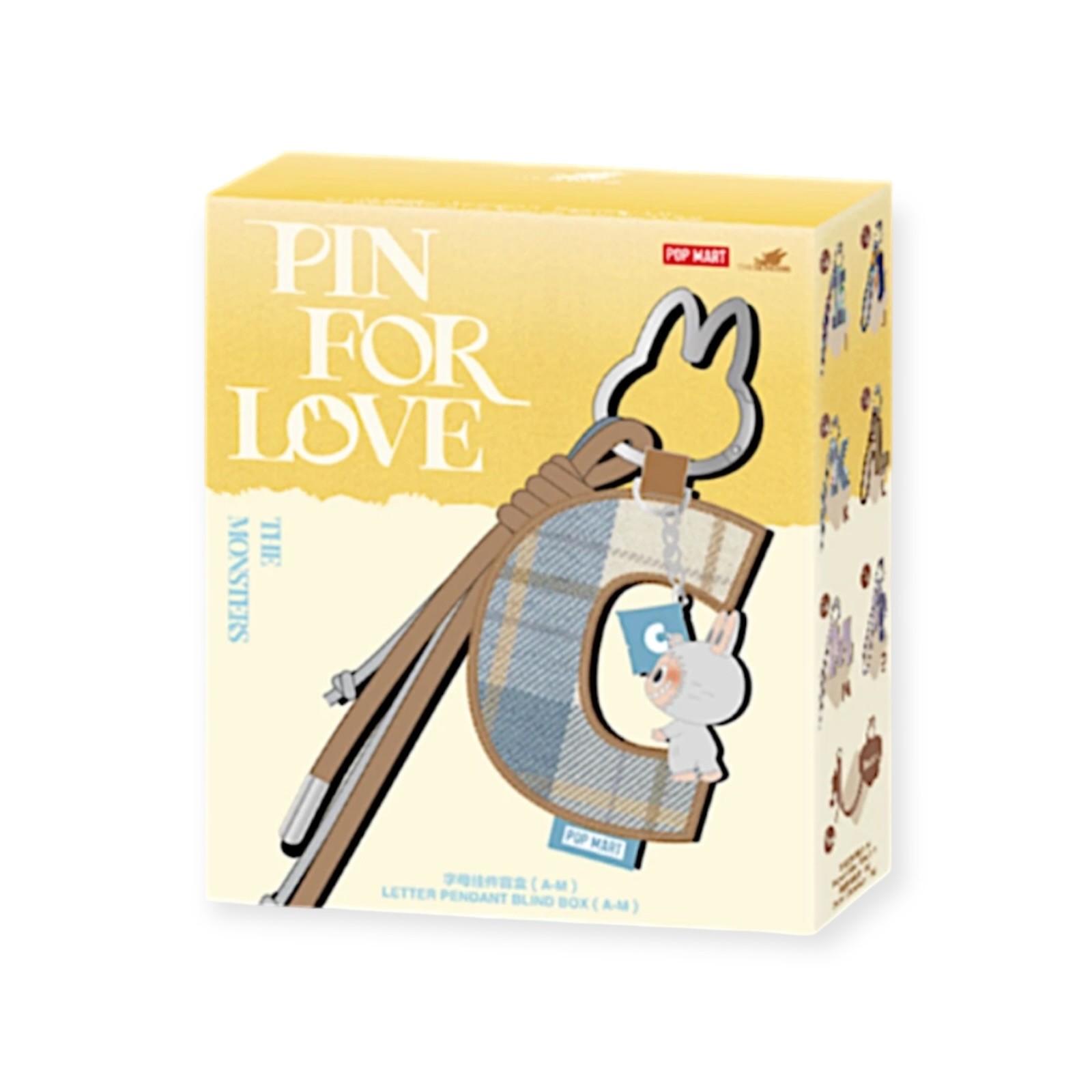 POP MART Labubu The Monsters Pin For Love Alphabet Letter Pendant Key Ring Chain