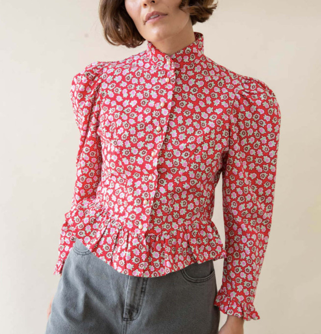 Batsheva Victorian Style Grace Blouse in Laura Ashley Fabric NWT