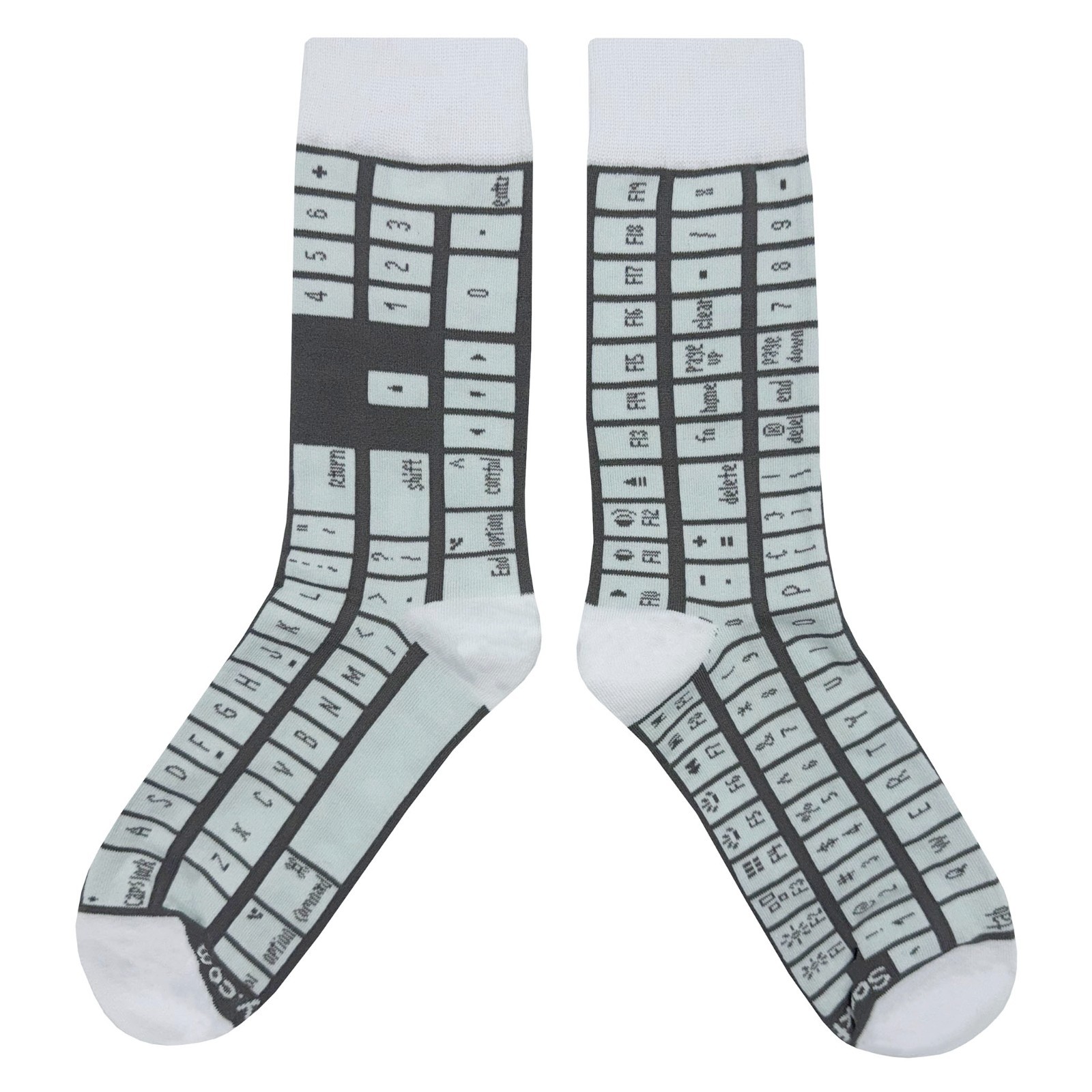 NWT Keyboard Dress Socks Novelty Men 8-12 Gray Crazy Fun Sockfly