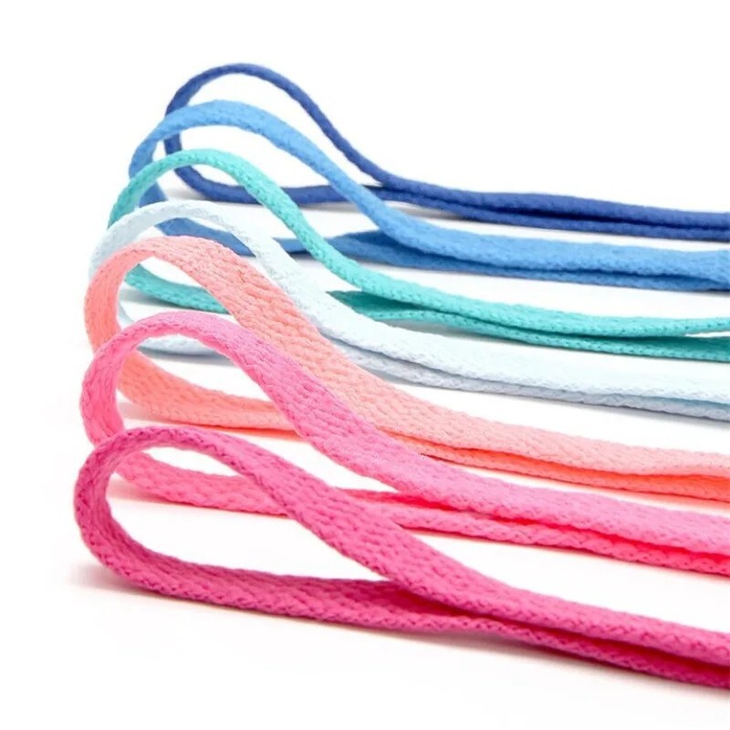 1 Pair Colorful Laces Multicolor Gradient Print Flat Canvas Shoe Lace Shoes 47″